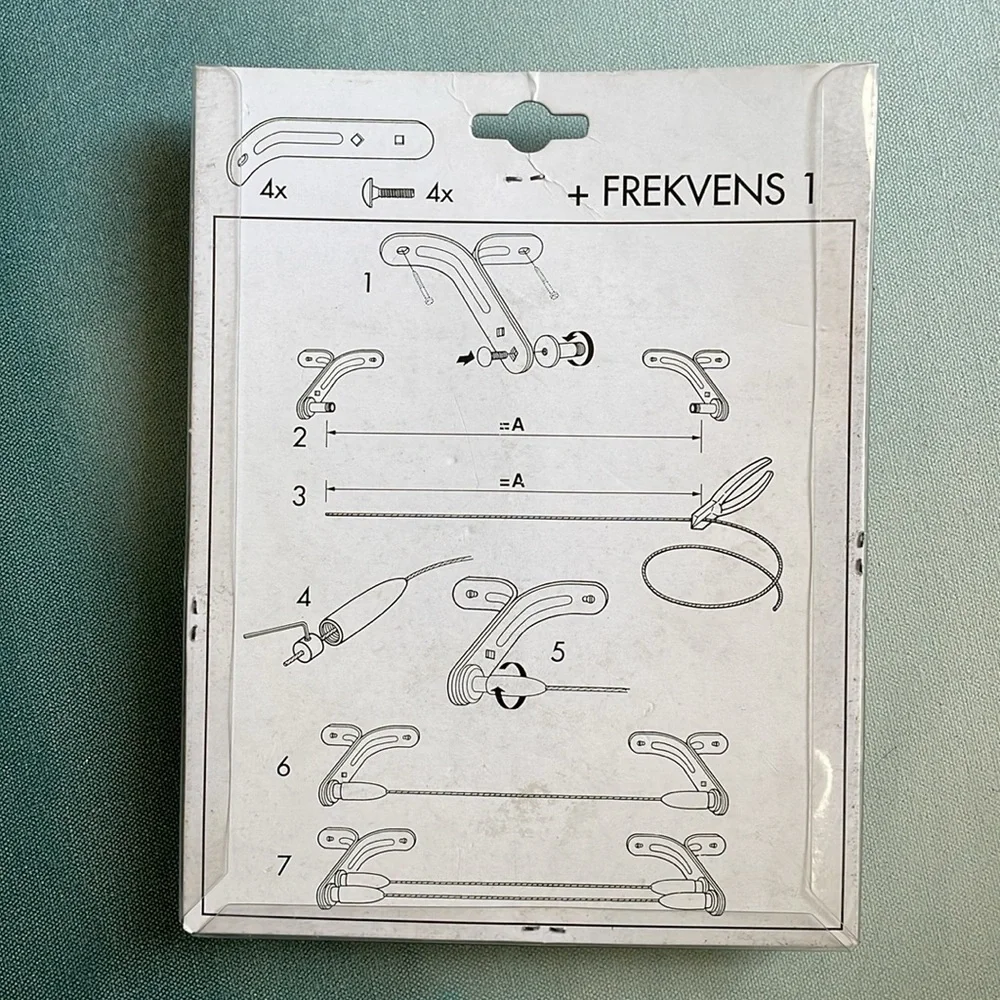 Ikea Frekvens 1 Stainless Steel Curtain Wire + Frekvens 2 Support Fixture